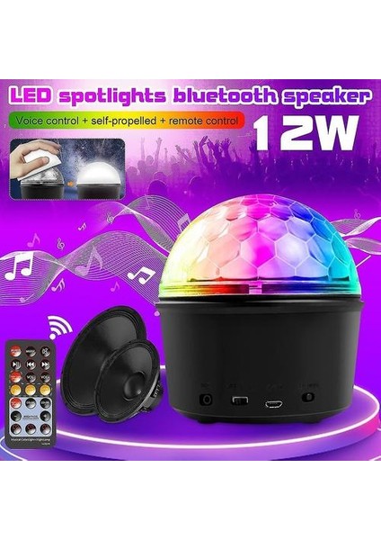 Temizle Ses Hoparlörler 12 W Kablosuz Bluetooth Rgb LED Parti Disko Kristal Hoparlör Sihirli Top Etkisi Müzik Sahne Işık Ses (Yurt Dışından)