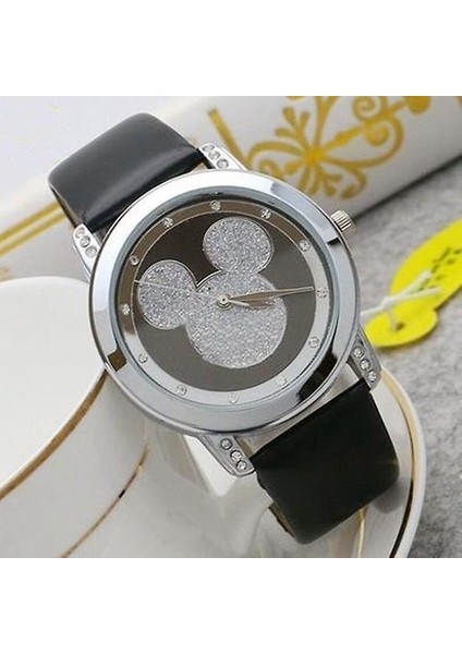 Steel Quartz Watch Cartoon Crystal Diamond Ladies Öğrenci Kadınlar (Gümüş Altın) (Yurt Dışından) modelleri