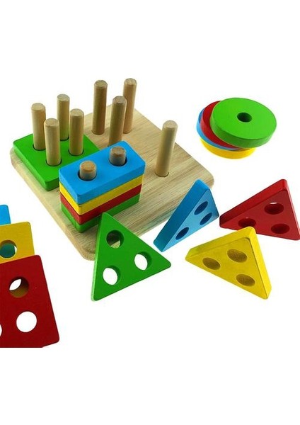 Bebek Oyuncakları Çocuk Eğitici Oyuncaklar Renkli Ahşap Geometrik Sıralama Kurulu Yığın Yapı Bulmaca Eğlenceli Oyun Çocuk Hediye | Bulmacalar (Yurt Dışından) fiyatları
