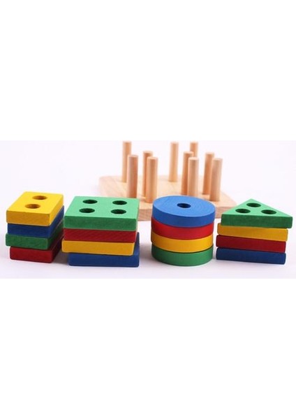 Bebek Oyuncakları Çocuk Eğitici Oyuncaklar Renkli Ahşap Geometrik Sıralama Kurulu Yığın Yapı Bulmaca Eğlenceli Oyun Çocuk Hediye | Bulmacalar (Yurt Dışından) modelleri