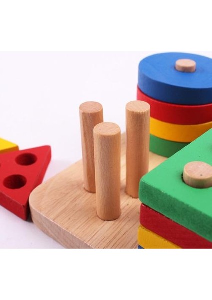Bebek Oyuncakları Çocuk Eğitici Oyuncaklar Renkli Ahşap Geometrik Sıralama Kurulu Yığın Yapı Bulmaca Eğlenceli Oyun Çocuk Hediye | Bulmacalar (Yurt Dışından) fırsatları