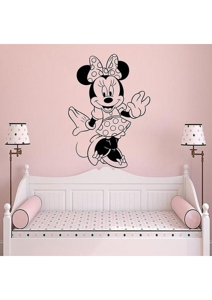 Karikatür Minnie Yatak Odası Duvar Çıkartmaları Çocuk Odası Duvar Çıkartmaları Dekoratif Çıkartmalar (Yurt Dışından)