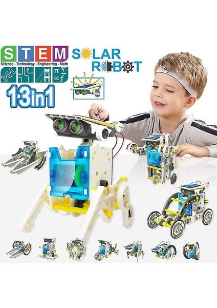 13'ü 1 Arada Eğitim Güneş Robot Seti Oyuncaklar, Öğrenme Bilimi Erkek Kız Oyuncak (Yurt Dışından)