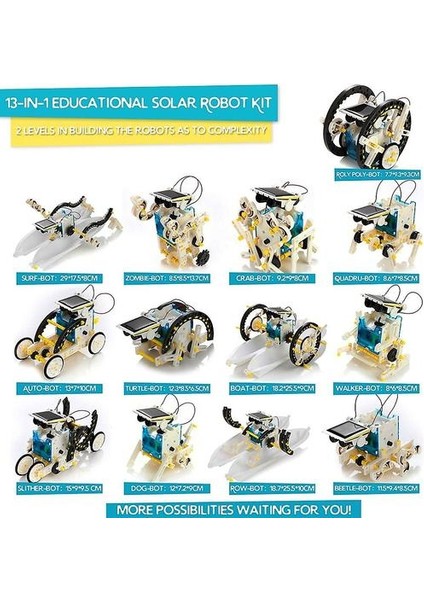 13'ü 1 Arada Eğitim Güneş Robot Seti Oyuncaklar, Öğrenme Bilimi Erkek Kız Oyuncak (Yurt Dışından)
