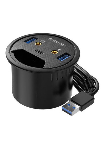 Masaüstü Grommet USB 3.0 Hub ile Kulaklık Mikrofon Bağlantı Noktası Tipi C Kart Okuyucu Otg Adaptörü Splitter Dizüstü Bilgisayar Aksesuarları | USB Hub (Yurt Dışından)