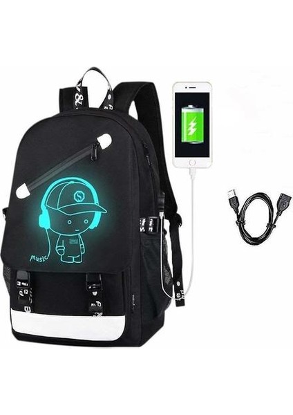 USB Okul Sırt Çantası Okul Çantası Okul Çantası Spor Sırt Çantası Leisure Sırt Çantası Day Racks Sırt Çantası Kızlar Için Kilit (Yurt Dışından)