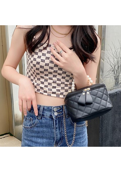 Yüksek Inci Elle Tutulan Zincir Kova Çantası, Tek Omuzlu Messenger Kova Çantası, Çok Yönlü Niş Tasarım Kadın Çantası (Yurt Dışından) fırsatları