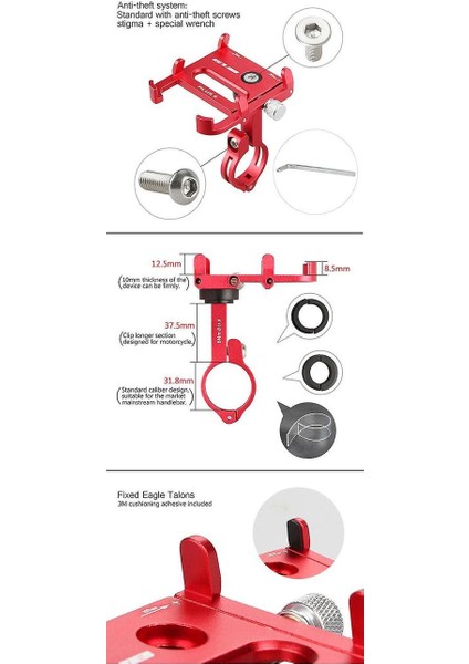 Gub Artı 6 Döndürülebilir Alüminyum 3.5-6.2 Inç Mtb Bisiklet Telefon Tutucu Motosiklet Gps Stand Desteği (Yurt Dışından) modelleri