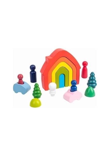 Gökkuşağı Kova Istifleme Oyuncak Montessori Ahşap Oyuncaklar Bebek Oyuncakları Istifleme Bardak Kuleleri Sıralama Yuva Eğlenceli Jenga Kupası | Blokları (Yurt Dışından) fiyatları