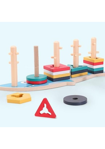 Bebek Oyuncakları Eğitici Renkli Ahşap Geometrik Sıralama Kurulu Montessori Çocuklar Eğitici Oyuncaklar Yığın Yapı Bulmaca Çocuk Hediye | Renk ve Amp;şekil (Yurt Dışından) indirimleri