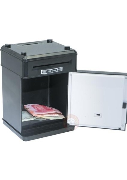 Elektronik Kumbara Güvenli Para Tasarrufu Kutusu Bankacılık Oyuncaklar Dijital Paralar Nakit Mevduat Mini Atm Makinesi (14 * 14 * 20 Cm) (Yurt Dışından)