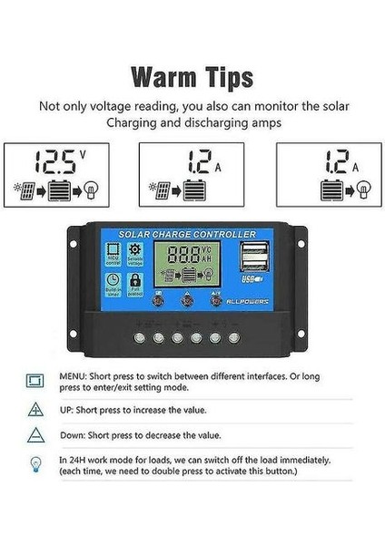 Güneş Paneli Kiti 200W 60A 12V Akü Şarj Regülatörü Karavan Tekne Dış Mekan, (Yurt Dışından)