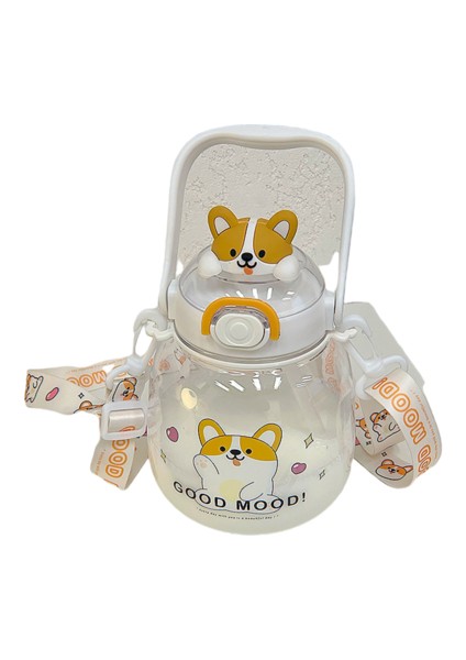 1310ML Su Kupası, Saman Portatif Taşınabilir Eğitim Çapraz Potu Göbek Şekli Çocuklar Için Uygun Büyük Kapasite Su Kupası (Yurt Dışından)