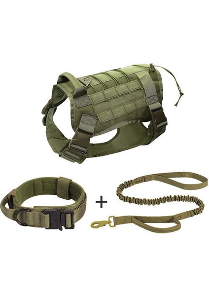 Köpeğin Emniyet Kemeri, Tasması ve Kemeri.orta ve Büyük Çeşitlere Uygundur.taktik, Antrenman, Yürüyüş, Güçlendirme.l, Askeri Yeşil (Yurt Dışından)