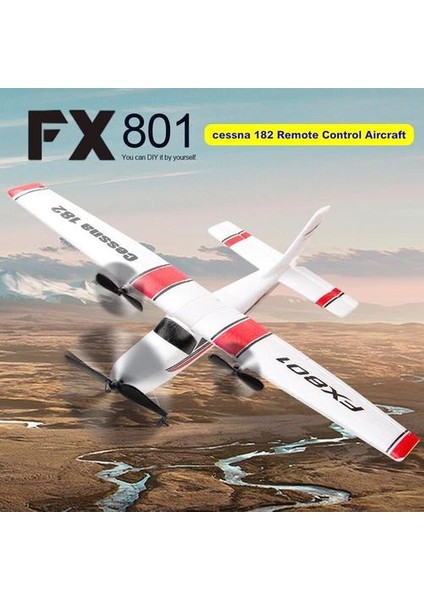 FX801 Uçak Cessna 182 Dıy Rc Uçak 2.4 Ghz Çocuklar Için Sabit Kanatlı Uçaklar | Rc Uçaklar (Beyaz) (Yurt Dışından)