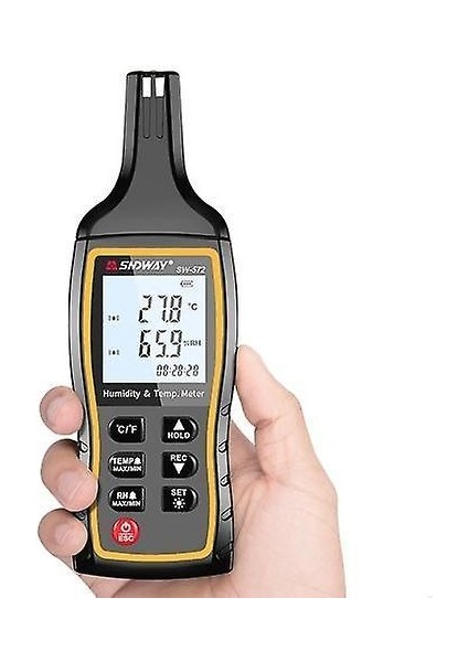 Sndway Yüksek Doğruluk Dijital Sıcaklık ve Nem Metre LCD Termo-Higrometre Mini Termometre Higometre Maksimum/min/veri Tutma Zaman Ekran Modu (Yurt Dışından)