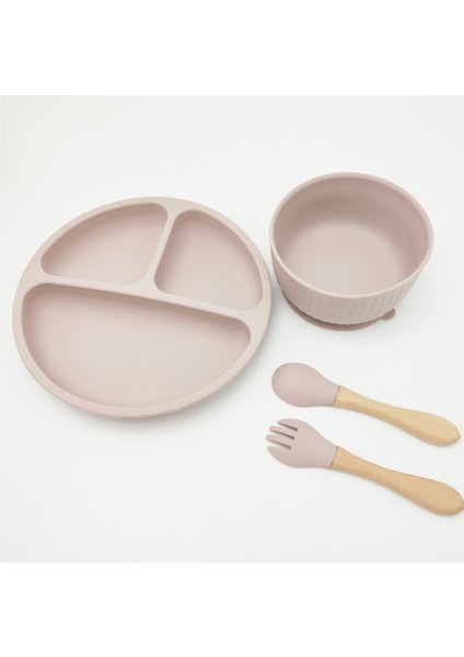 4-Piece Set Bebek Silikon Plaka Seti Çocuklar Besleme Kase Su Geçirmez Kaşık Kaymaz Çocuğun Silikon Bulaşıkları Çocuk Sofra Takımı | Yemekler (Yurt Dışından) fiyatları