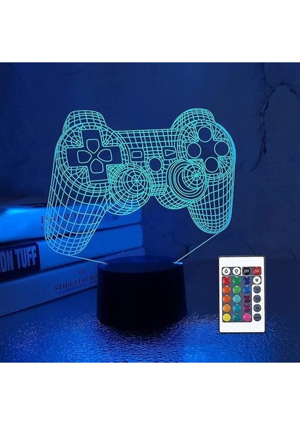 3D Gamepad Lambası Oyun Konsolu Gece Lambası 3D Illüzyon Lambası (Yurt Dışından)