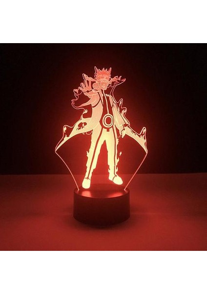 Naruto Uzumaki 3D LED Gece Işık Kıda Bedam Odası Gece Anım Lamba (Yurt Dışından)