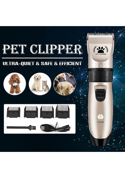 Elektrikli Kedi Köpek Pet Tıraş Kesme Makinesi Saç Gürültü Akülü Bakım Kırpma Seti (Yurt Dışından)
