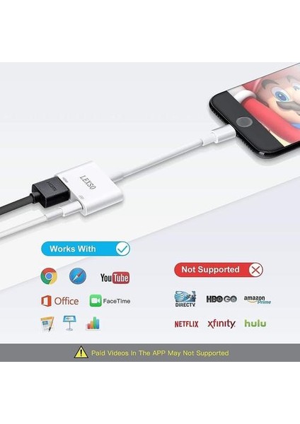 Sunrain Dijital Av HDMI Adaptörü, Apple Mfi Sertifikalı Iphone Lightning'den HDMI Konektörüne Uyumlu (Yurt Dışından)