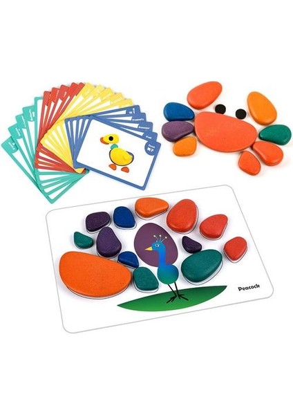 Ahşap Oyuncak Taş Çakıllar Montessori Çakıllar Jenga Gökkuşağı Ahşap Oyuncak Çakıl Istifleme Oyunu Eğitici Oyuncaklar Bebek Çocuk Renk Sıralama | (Yurt Dışından)