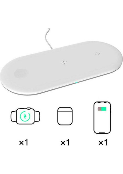 3in1 Kablosuz Şarj Şarj Dock Istasyonu iPhone / Android Için / Iwatch (Yurt Dışından)