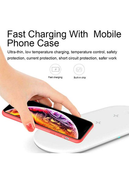 3in1 Kablosuz Şarj Şarj Dock Istasyonu iPhone / Android Için / Iwatch (Yurt Dışından)