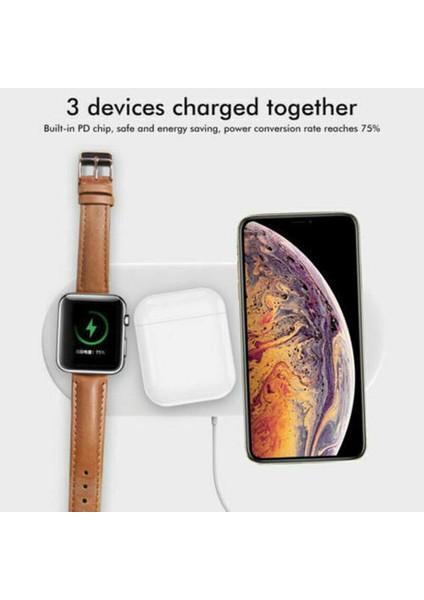 3in1 Kablosuz Şarj Şarj Dock Istasyonu iPhone / Android Için / Iwatch (Yurt Dışından)