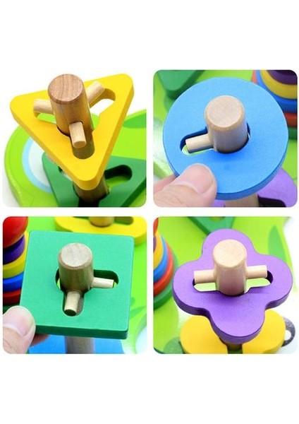 Eğitim Toddler Oyuncaklar 3 4 5 Yaşındaki Çocuk Şekli Renk Tanıma Geometrik Kurul Blokları Yığını Sıralama Toksik Olmayan Oyuncak | Ahşap Bloklar (Yurt Dışından) fırsatları