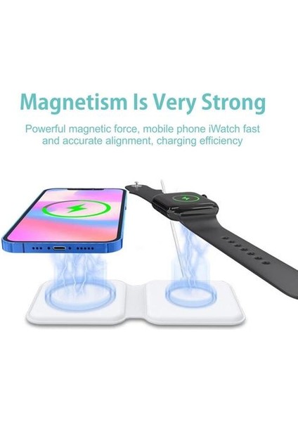 Manyetik Güvenli Kablosuz Duo Şarj Apple iPhone 12 Mini 11 Pro x Xs Pro Için Max Hızlı Şarj Pedi | Cep Telefonu Şarj (Yurt Dışından)