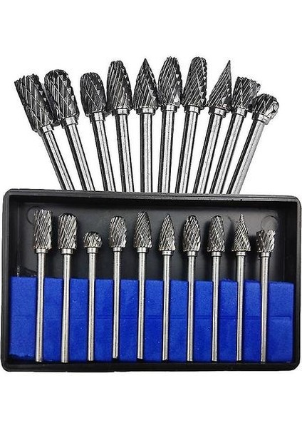 PRO10PC 1/8 "shank Tungsten Karbür Freze Kesici Rotary Brocas Com Escareador Hss Çelik Koni Matkap Seti Elmas Matkap (Yurt Dışından)