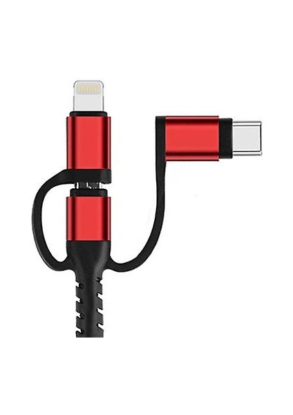 3 Arada 1 Mhl USB Tip C Ila HDMI Kablosu 1080P Hd Tv Adaptörü Android & Amp;ios (Kırmızı) (Yurt Dışından)