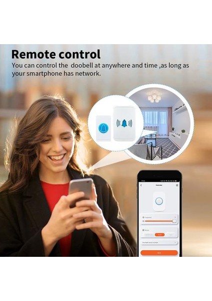 Batarya Olmadan Kendinden Güçlü Kablosuz Kapı Zili Çağrı Cihazı, Toz Geçirmez Kablosuz Ev Elektronik Dingdong Kapı Zili (Yurt Dışından)