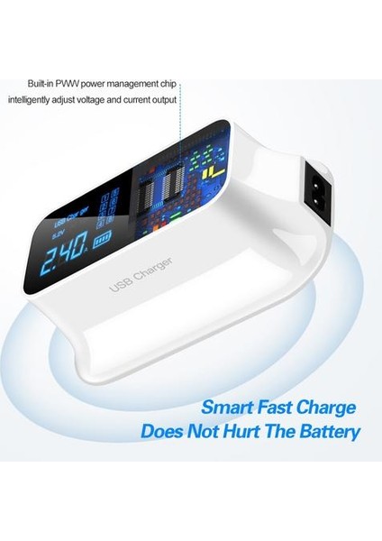 8 Portlar Tipi C USB Şarj Android Için Iphone Adaptörü Telefon Tablet Dijital Ekran Xiaomi Huawei Samsung Için Dijital Ekran Hızlı Şarj | Cep Telefonu Şarj Cihazları (Yurt Dışından)
