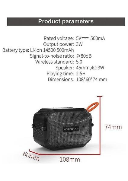 Açık Su Geçirmez Mini Bluetooth Hoparlör Taşınabilir Kablosuz Hoparlör Fm | Taşınabilir Hoparlörler (Siyah) (Yurt Dışından)