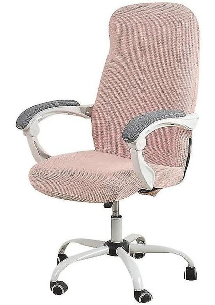 Ofis Koltuğu Kapağı Suya Dayanıklı Pembe Streç Jakarlı Bilgisayar Koltuğu Slipcover Kolçaklı Sandalyeler M Betterlifefg (Yurt Dışından)