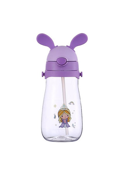 401-500ML /501-600ML Su Kabı, Karikatür Tavşan Desenli Saman Plastik Düşüşe Dayanıklı Su Kabına Sahip Çocuklar Için Uygun (Yurt Dışından)
