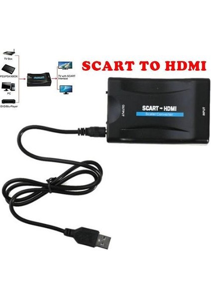DVD Tv Için Scart To HDMI Video Ölçekleyici Dönüştürücü Ses Adaptörü (Yurt Dışından)