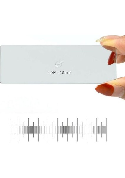 25*75MM 0.01MM Mikroskop Sahne Mikrometresi Kalibre Mikroskop Slayt Tek Ölçekli (Yurt Dışından)