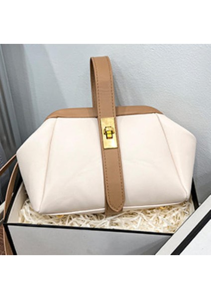 Pu Lock All-Match Taşınabilir Omuz Çantası, Bayanlar Kilit Kore Tarzı Moda Messenger Çanta, (Yurt Dışından)