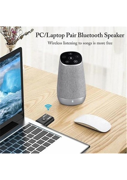 USB Mini Bluetooth 5.0 Adaptör Verici Ses Alıcısı Stereo Kablosuz Transfer 3.5mm Pc Dizüstü Bilgisayar Hoparlörleri Klavye Kulaklıklar Fare Windows (Yurt Dışından)