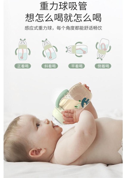 210ML Bebek Şişe Ppsu Geniş Kalibreli Silikon Emzik Yenidoğan Bebek Damla Damar Proof Plastik Bebek Hasır Ördek Gaga Su Kupası | Şişeler (Yurt Dışından) modelleri