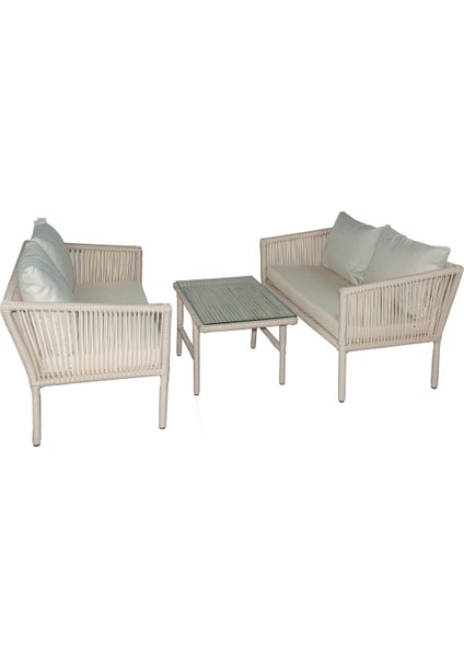 Berlin 2+2 Rattan Bahçe Balkon Oturma Takımı Kum Rengi
