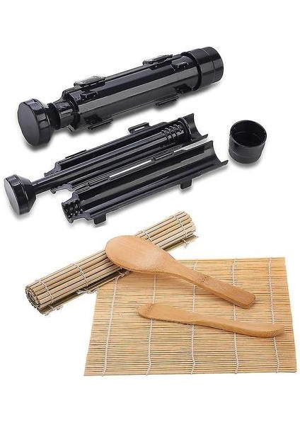 Suşi Yapma Seti, Bambu Paspaslı Hepsi Bir Arada Suşi Bazuka Yapımcısı, Bambu Yemek Çubukları, Avokado Dilimleyici, Kürek, Yayıcı, Suşi Bıçağı, Yemek Çubukları Tutucu (Yurt Dışından)