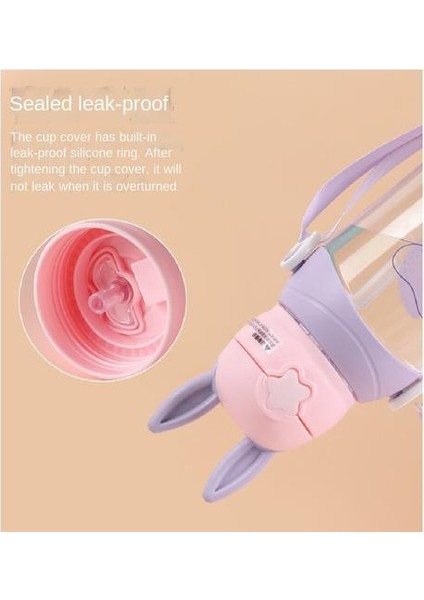 750ML Su Bardağı Çocuklar Için Karikatür Desenli, Sepet ile Kapaklı Kapakla Kapak Plastik Su Bardağı (Yurt Dışından) modelleri