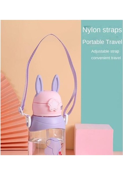 750ML Su Bardağı Çocuklar Için Karikatür Desenli, Sepet ile Kapaklı Kapakla Kapak Plastik Su Bardağı (Yurt Dışından) indirimleri