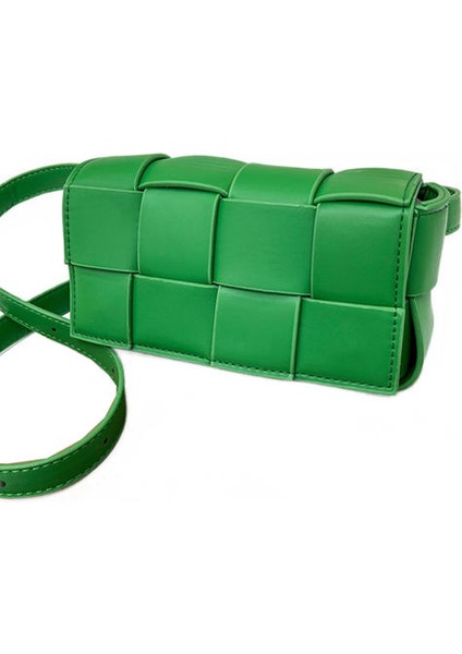 Dokuma Yastık Küçük Kare Çanta, Bayanlar Pu Bel Çantası, Moda Omuz Çantası Çapraz Bag (Yurt Dışından)