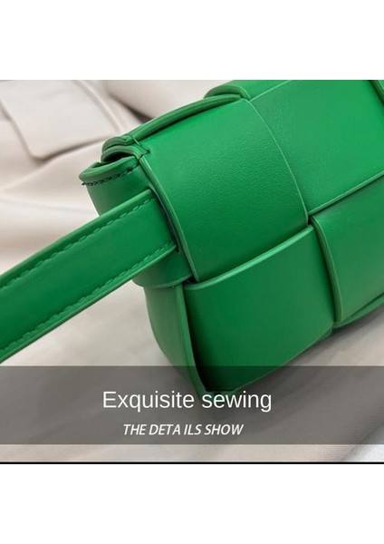 Dokuma Yastık Küçük Kare Çanta, Bayanlar Pu Bel Çantası, Moda Omuz Çantası Çapraz Bag (Yurt Dışından)