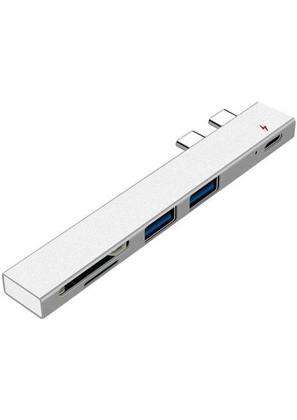 USB C Hub Çift Tip C Adaptörü Dock USB Pd Şarj Sd / Tf Yuvası Için MacBook Pro 13 15 Air Mi Pro (Yurt Dışından)